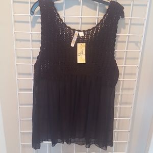 ADiva Crochet top with sheer fabric